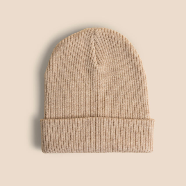 Ribby Beanie - Warm Walnut & Bon Beige 2-pack