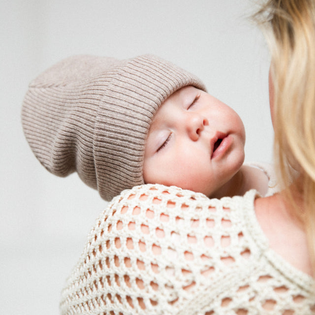 Ribby Beanie - Warm Walnut & Bon Beige 2-pack